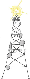 Ilustração de um Torre de Rádio RMN